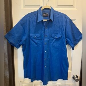 Wrangler Men's Western Shirt with Pearl Snap Buttons, Size 2XL
